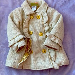 GIRLS Ivory peacoat Gorgeous gold detail